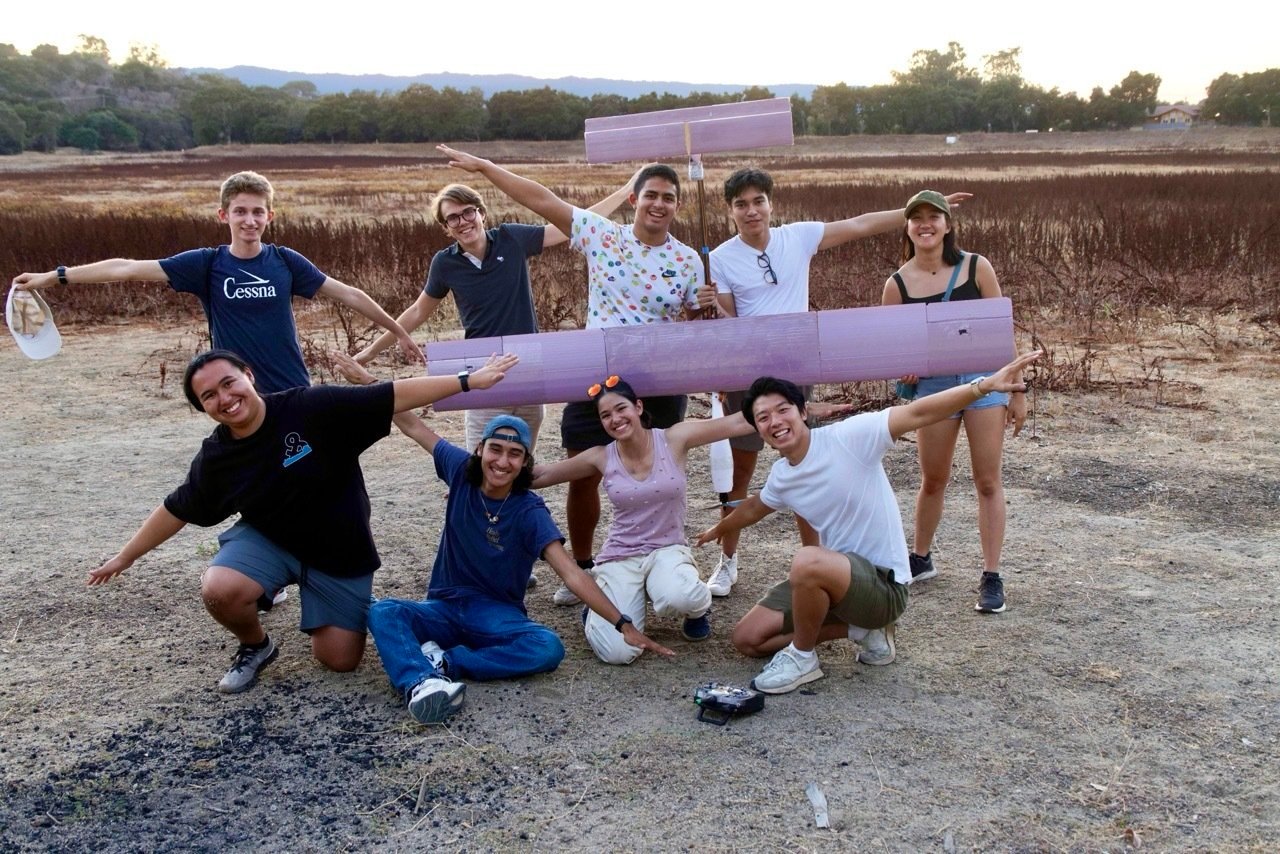 Stanford Solar Plane project aircraft and team outdoors